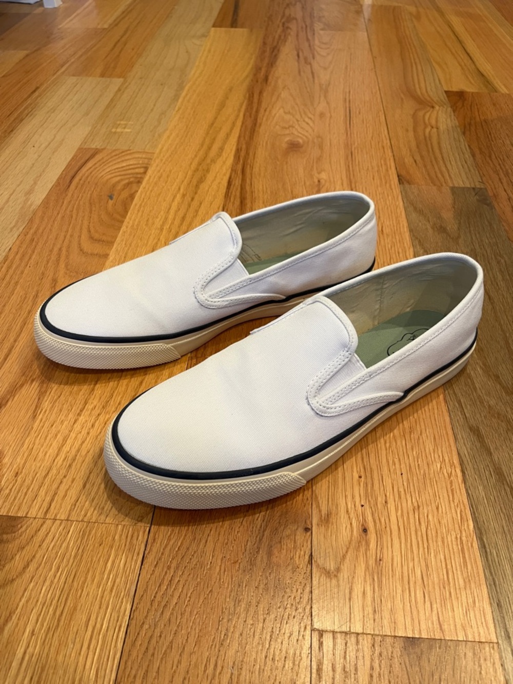 Men's White Slip-On Canvas Sneakers
